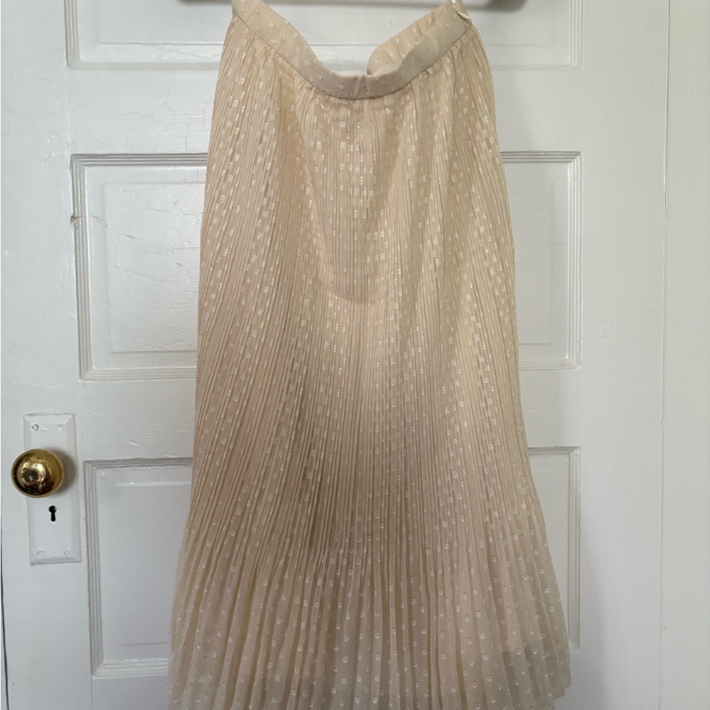 Lulu's Cream Pleated Midi Skirt
